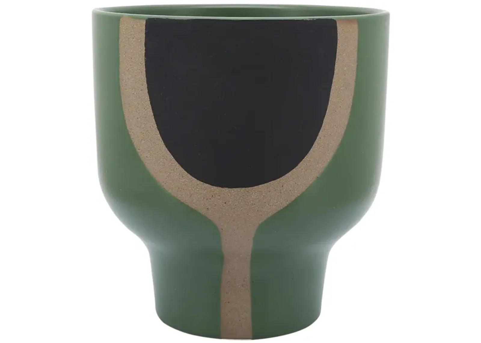 Ceramic, 9" Mushroom Planter, Olive