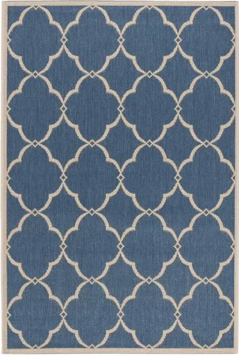 Safavieh BEACH HOUSE Collection BHS125M-3 Blue / Creme 3' X 5'