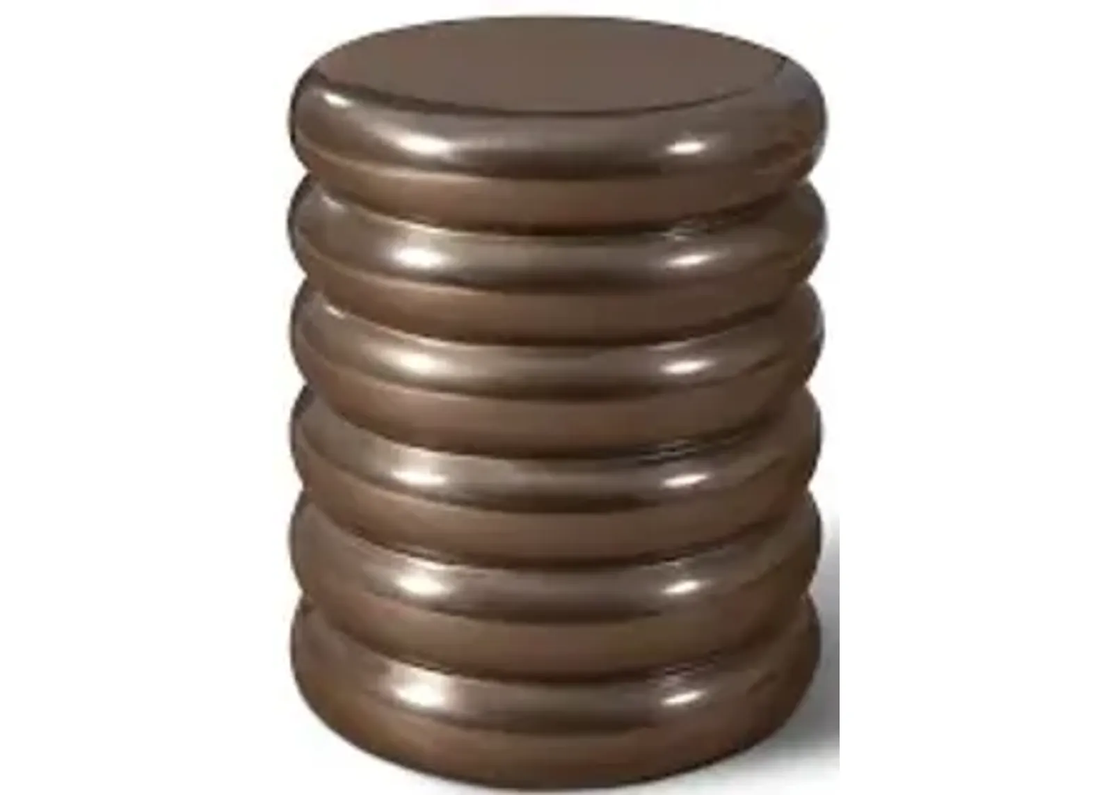 ribbed stool, polished bronze