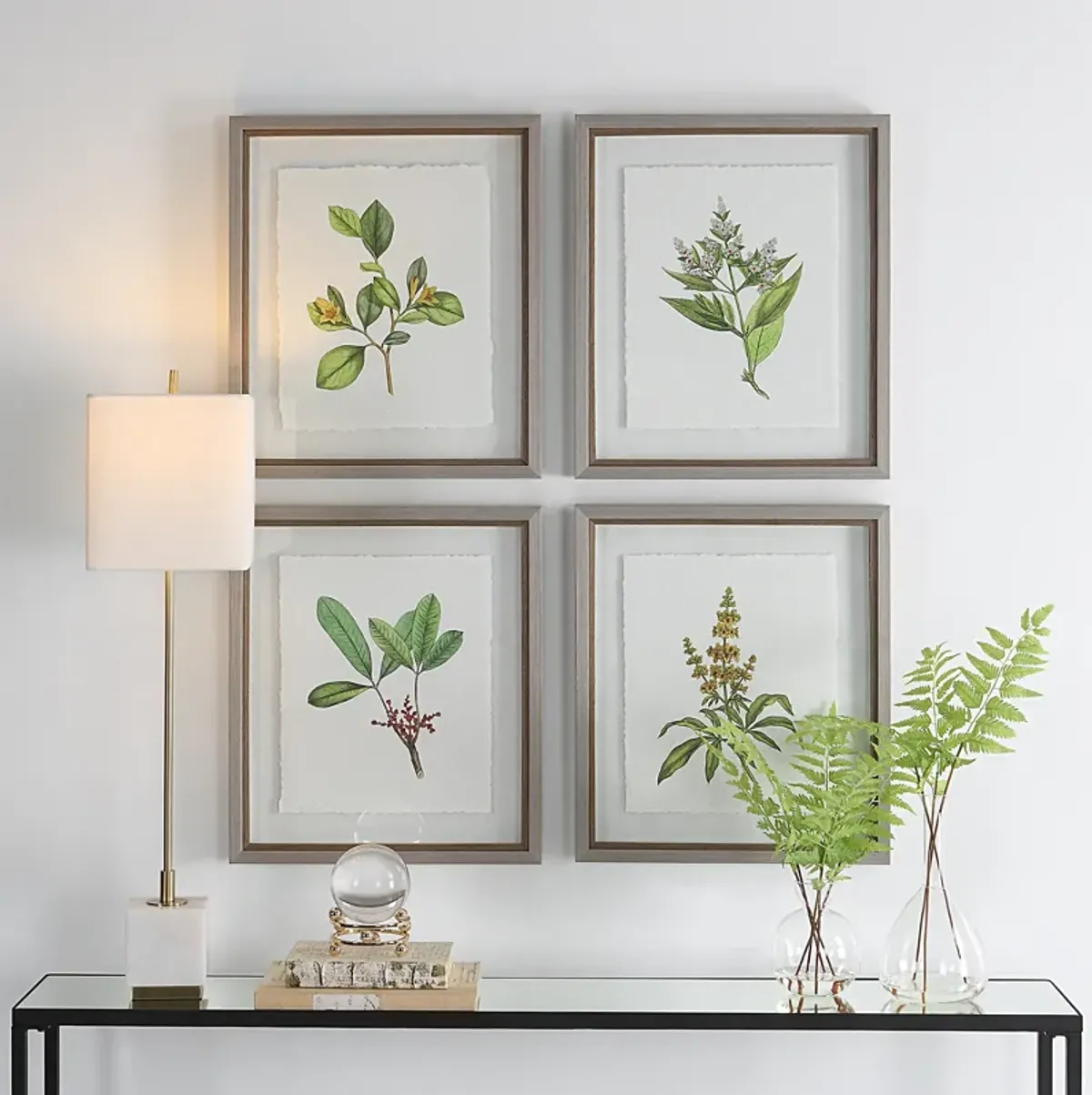 Wildflower Study Framed Prints, S/4