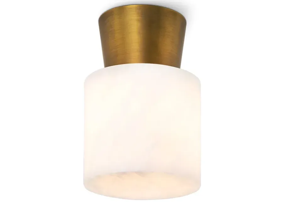 Hazel Alabaster Flush Mount (Natural Brass)