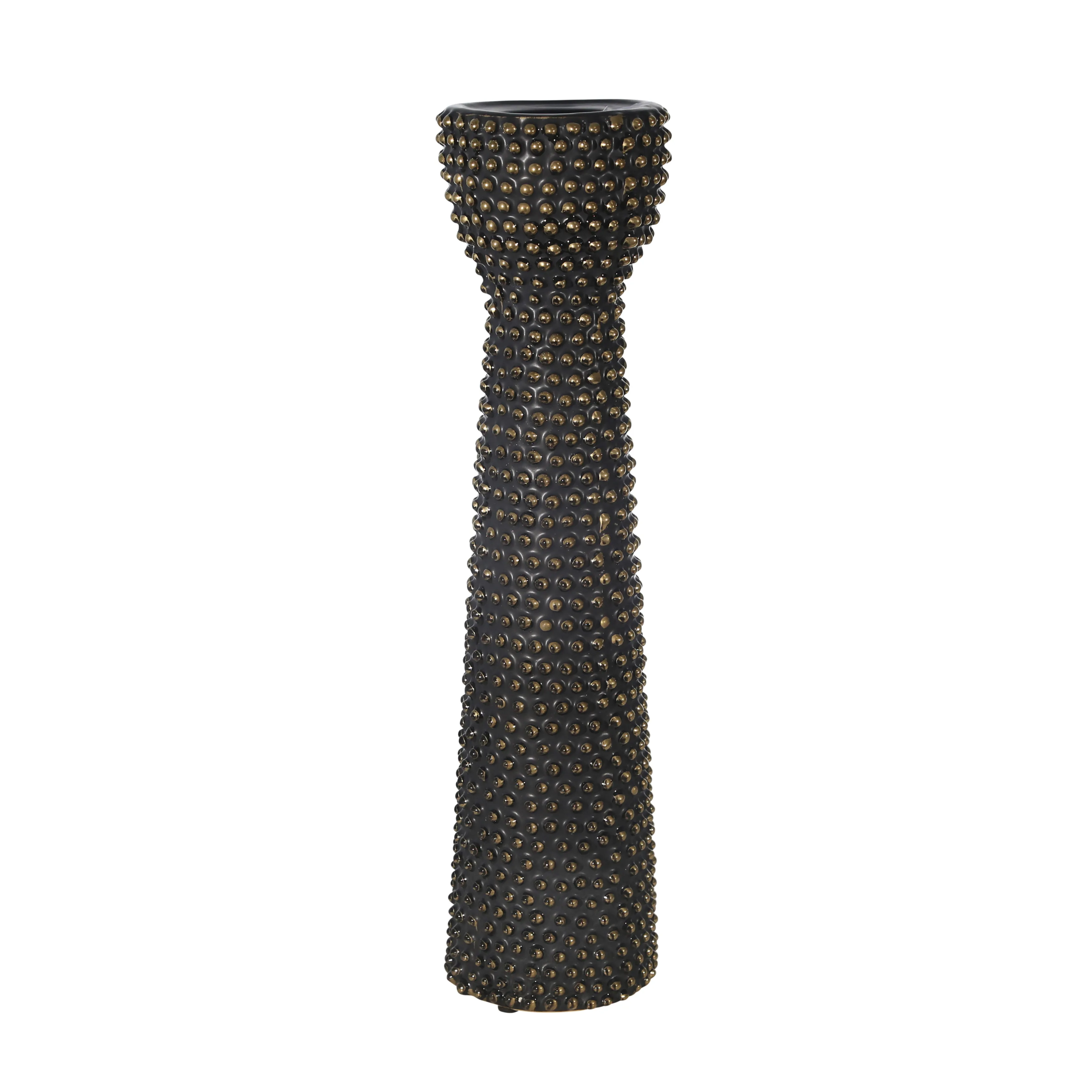 Ceramic 16" Spike Candle Holder Black/gold