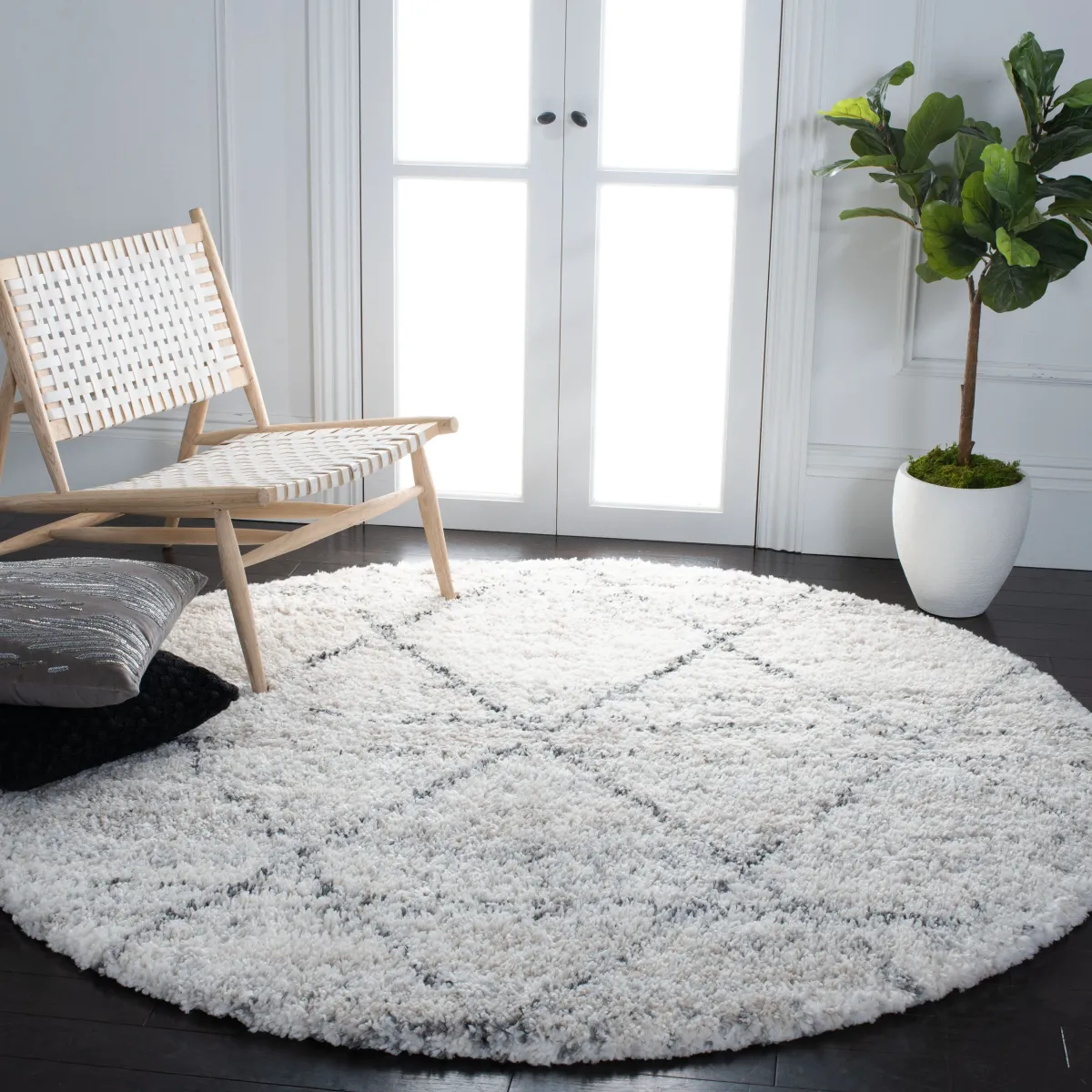 FONTANA SHAG Round Power Loomed 5'-3" X 5'-3" Round Rug