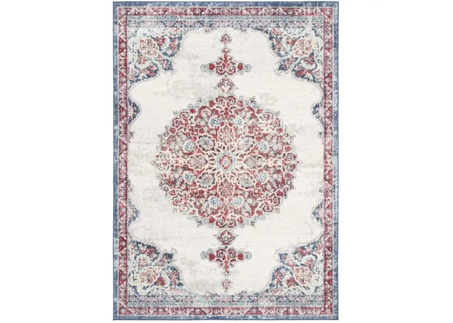 Brentwood 867 Ivory / Red 9' X 12' Large Rectangle Powerloomed Rug