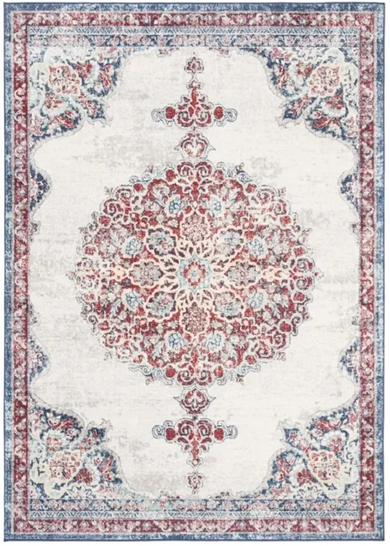 Brentwood 867 Ivory / Red 9' X 12' Large Rectangle Powerloomed Rug