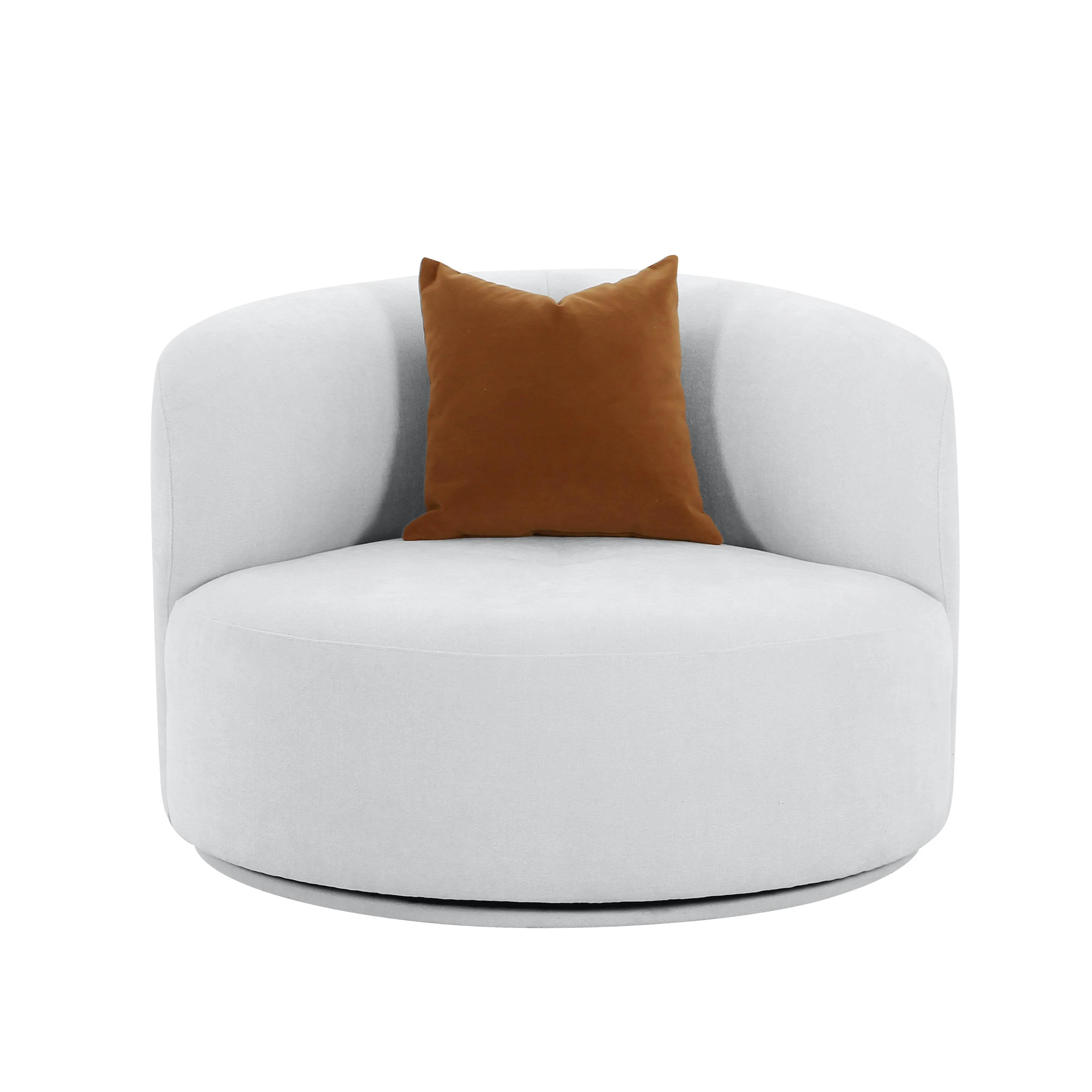 Fickle Grey Velvet Swivel Chair