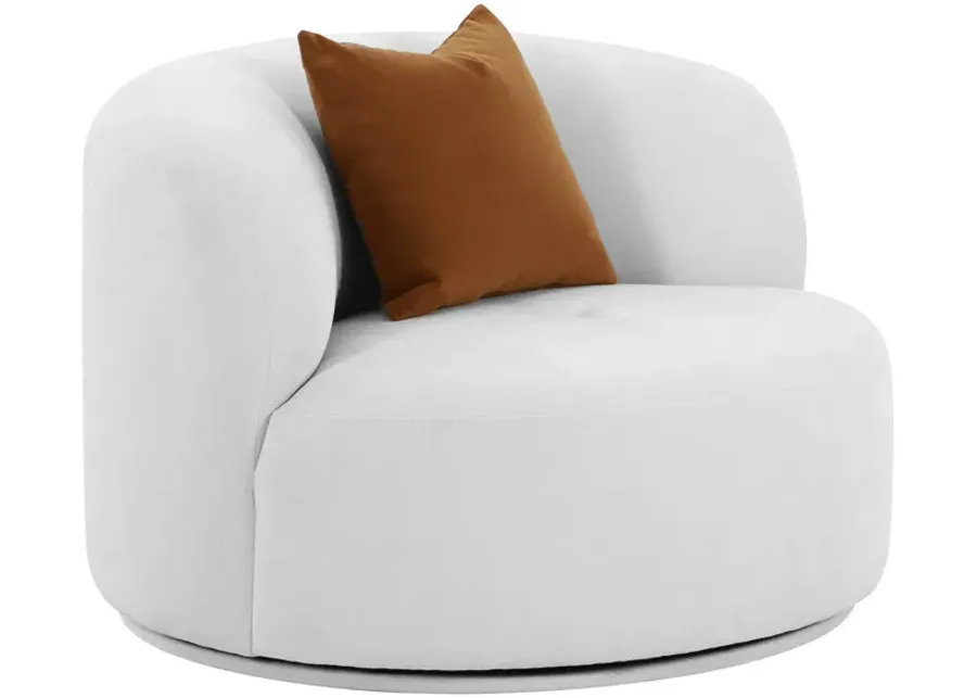 Fickle Grey Velvet Swivel Chair