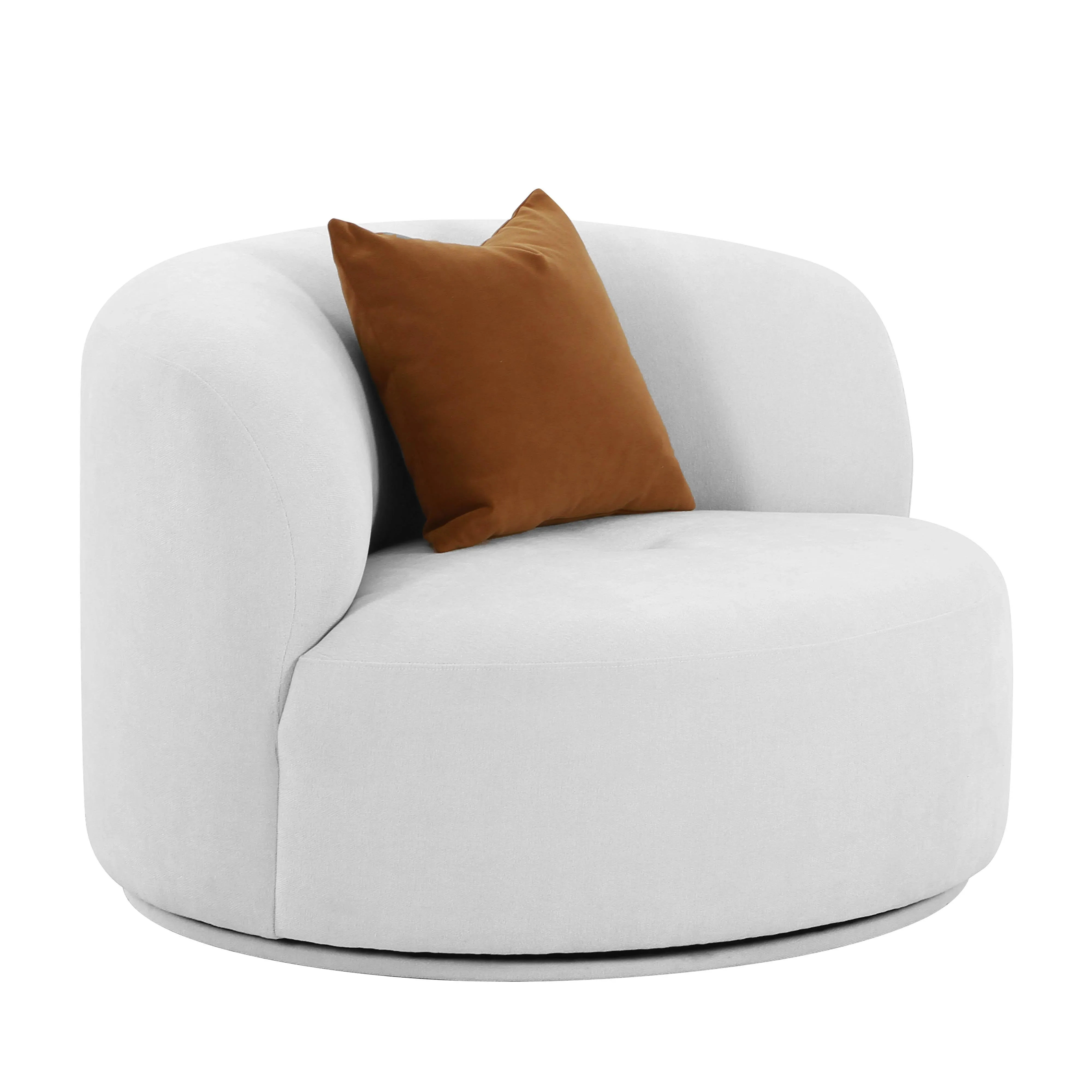 Fickle Grey Velvet Swivel Chair