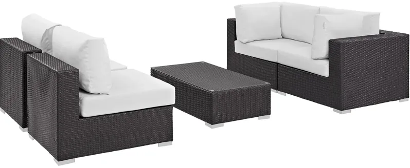 Convene 5 Piece Outdoor Patio Sectional Set