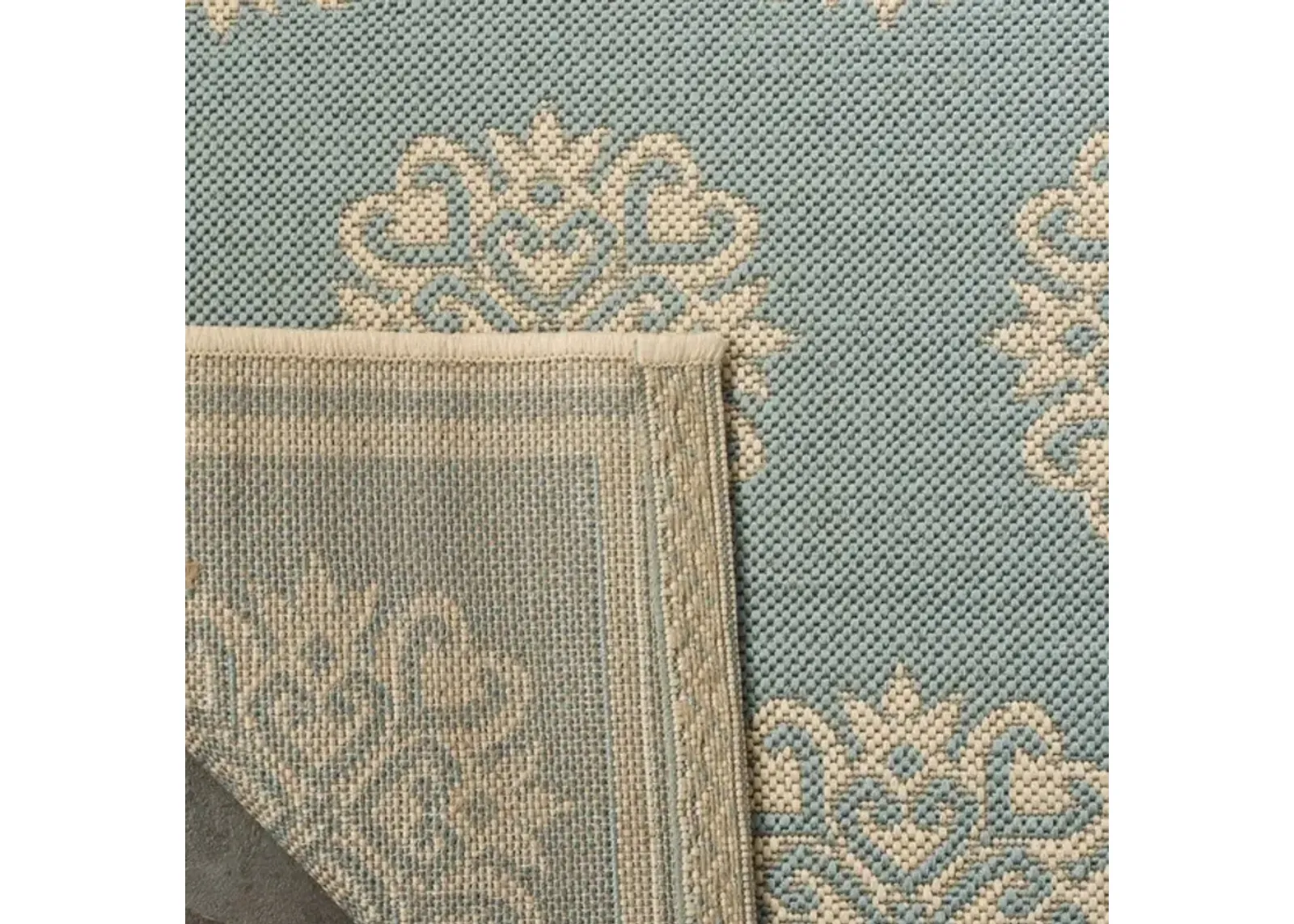 LINDEN 181 Collection LND181K-28 Aqua / Cream 2'-2" X 8'