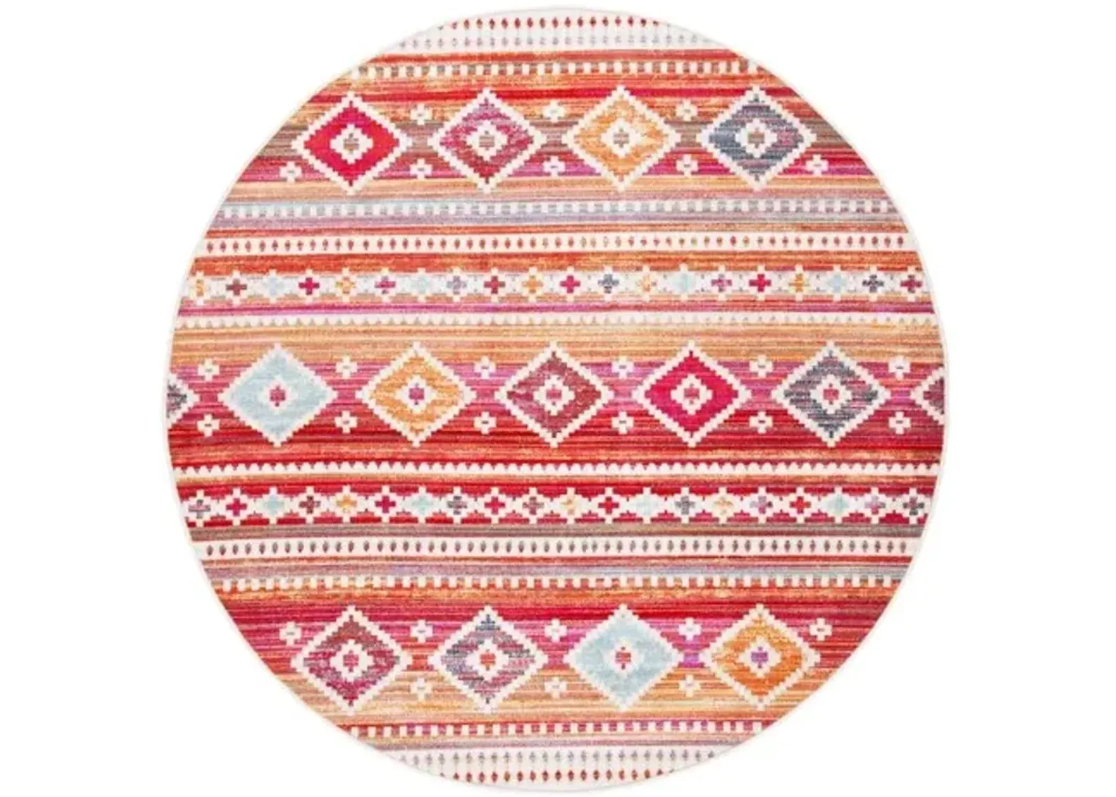 MONTAGE Collection MTG272Q-7R Red / Fuchsia 6'-7" X 6'-7" Round