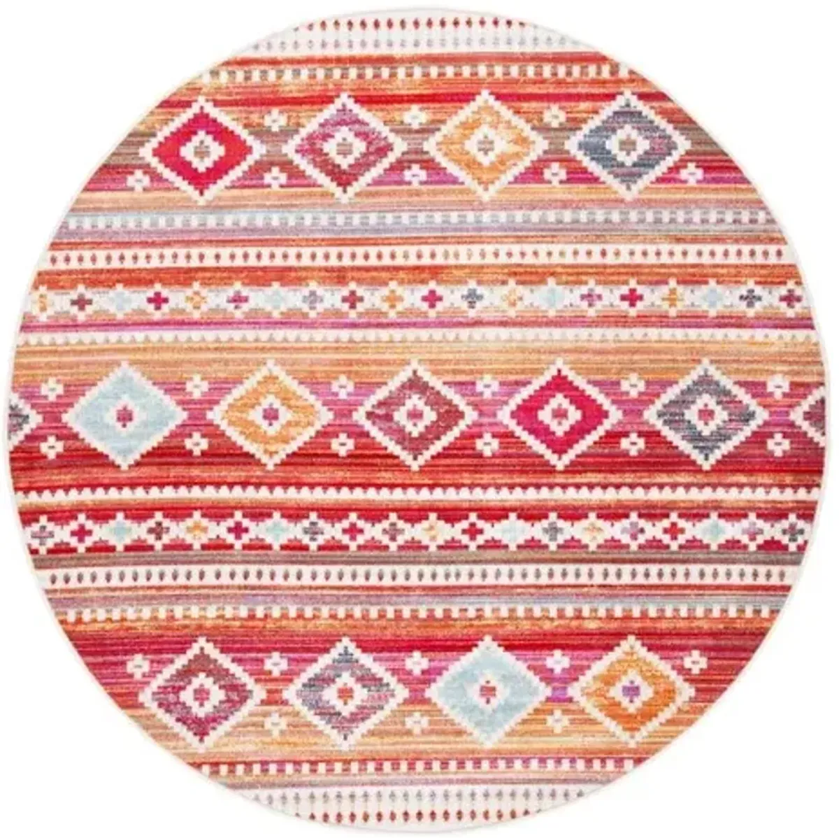 MONTAGE Collection MTG272Q-7R Red / Fuchsia 6'-7" X 6'-7" Round