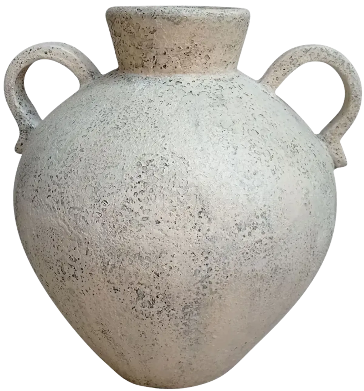 Terracotta, 17" Organic Jug With 2 Handles, Ivory