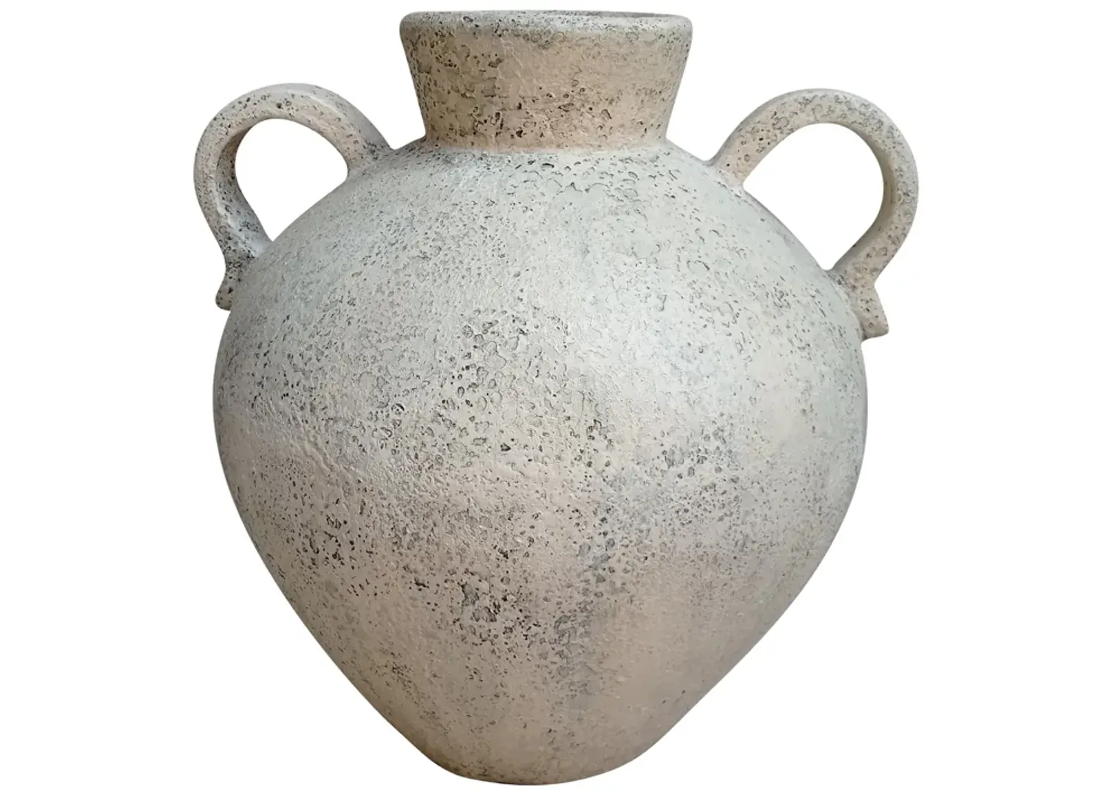 Terracotta, 17" Organic Jug With 2 Handles, Ivory