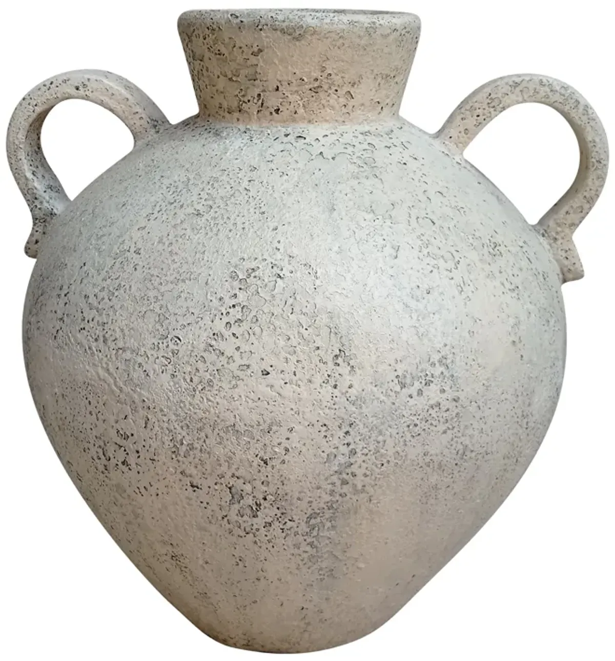 Terracotta, 17" Organic Jug With 2 Handles, Ivory