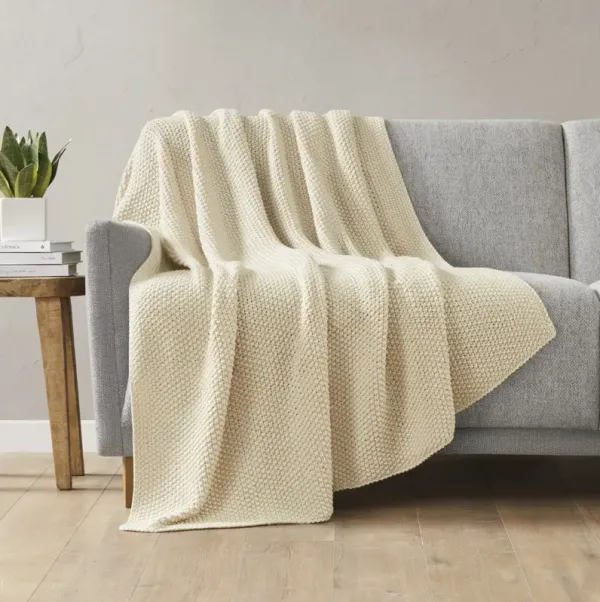 INK+IVY Bree Knit Ivory Throw