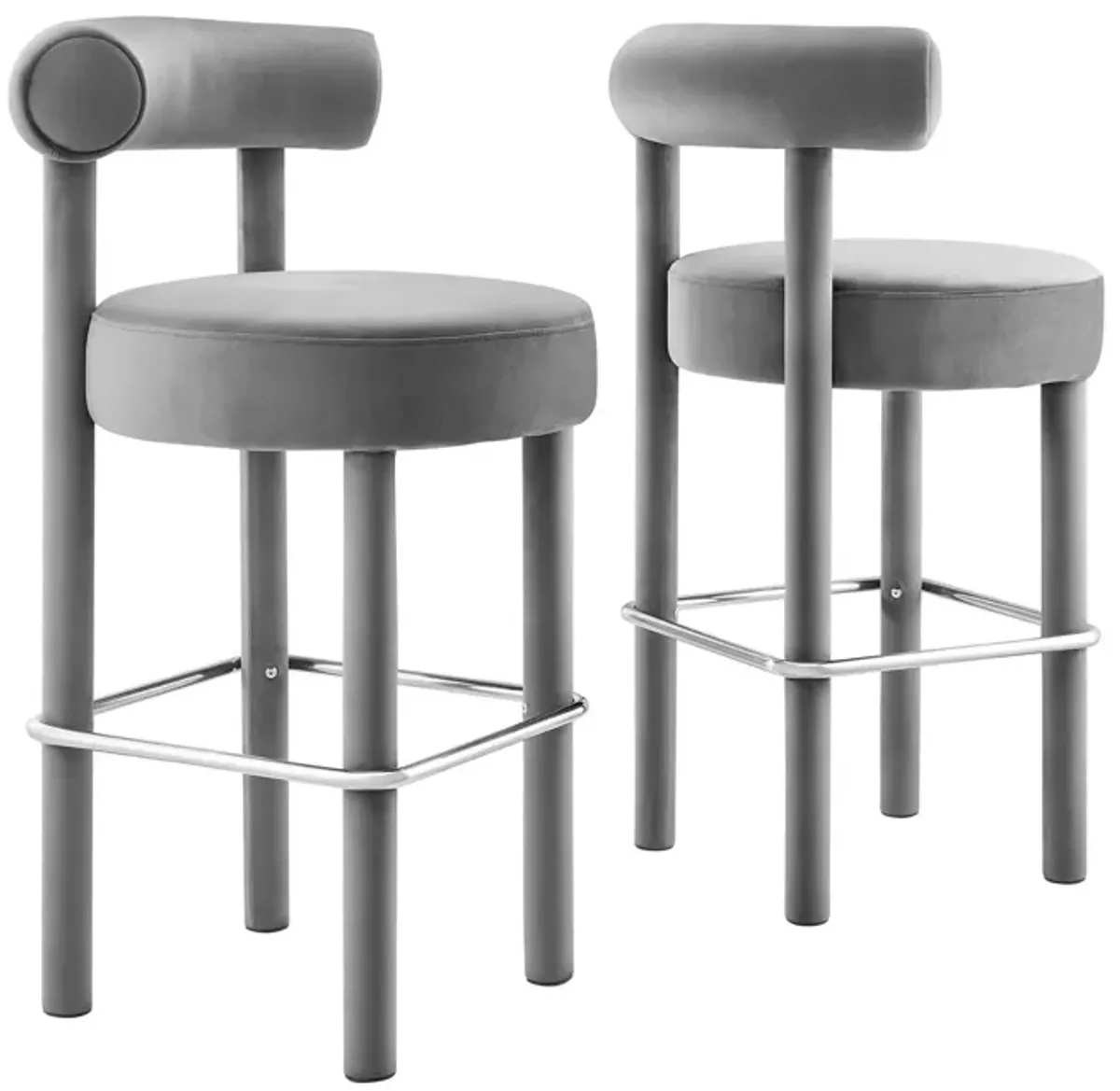 Toulouse Performance Velvet Bar Stool - Set of 2