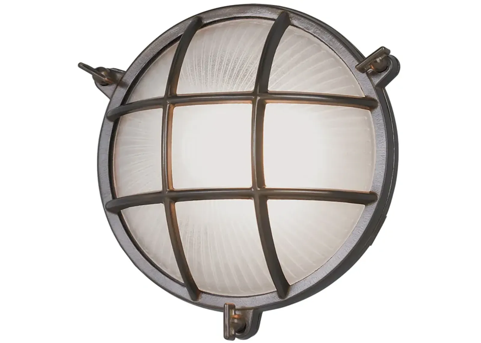 Mariner Round Outdoor Wall Light - Bronze With Frosted Glass