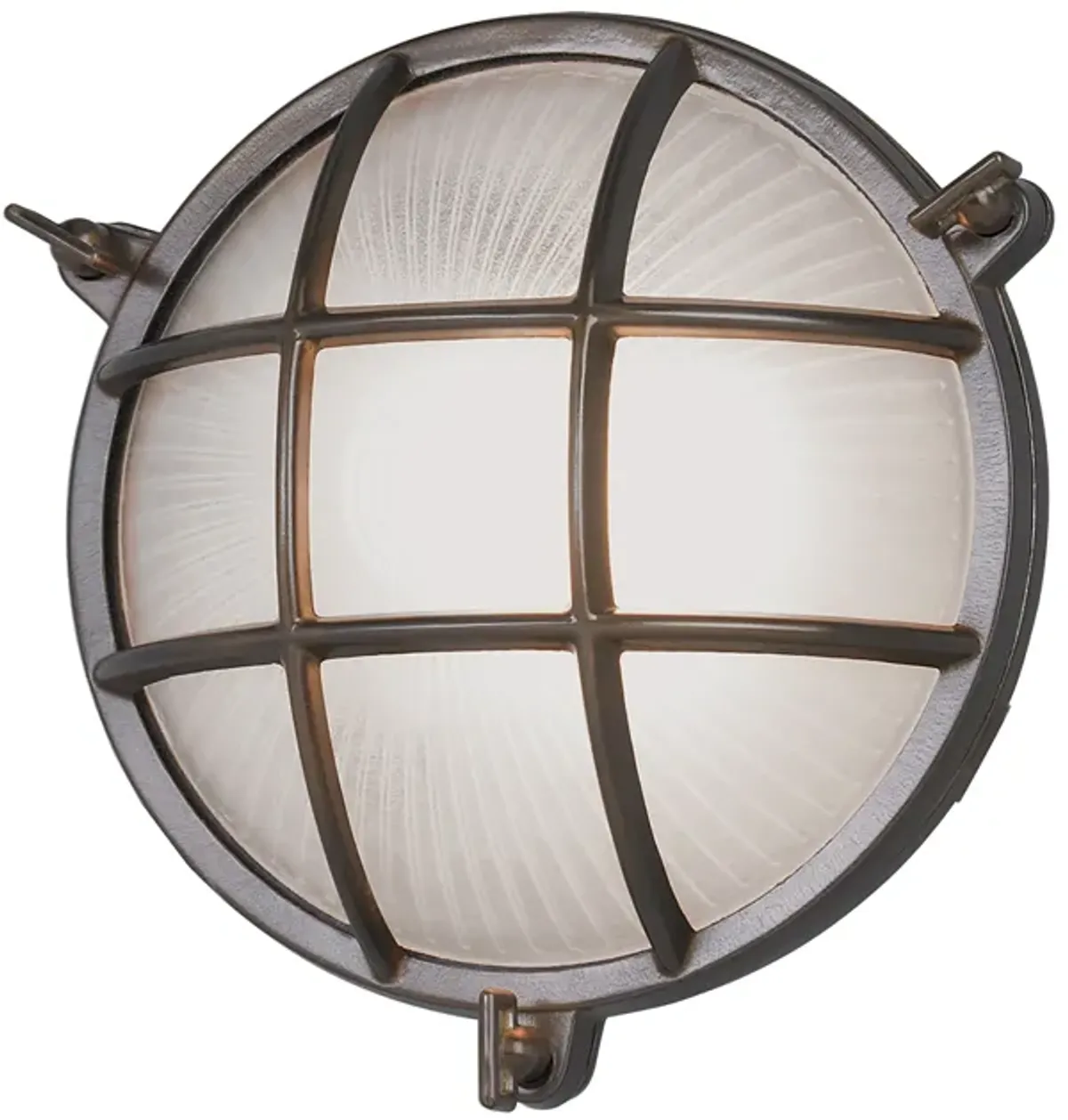 Mariner Round Outdoor Wall Light - Bronze With Frosted Glass