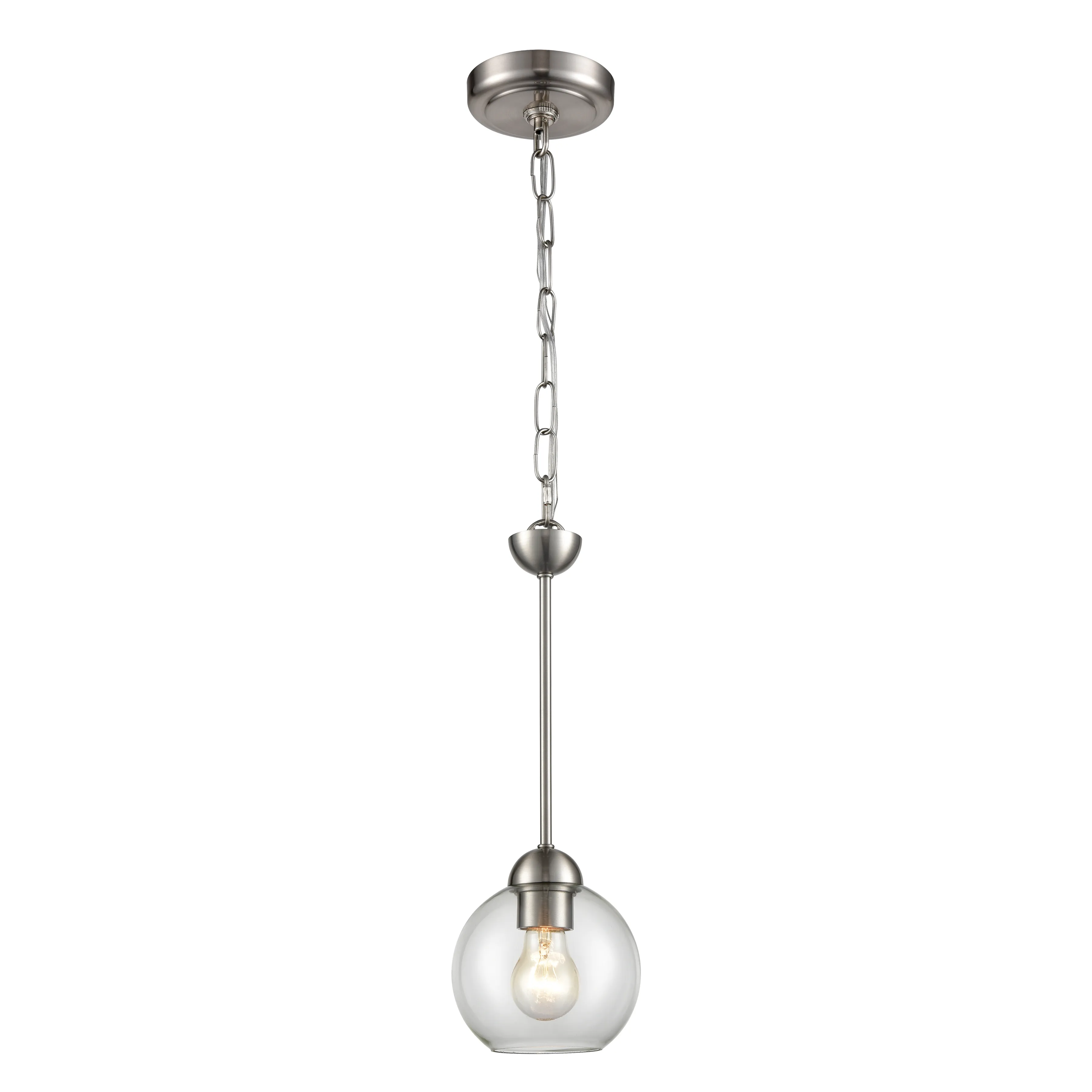 Astoria 6" Wide 1-Light Mini Pendant - Brushed Nickel