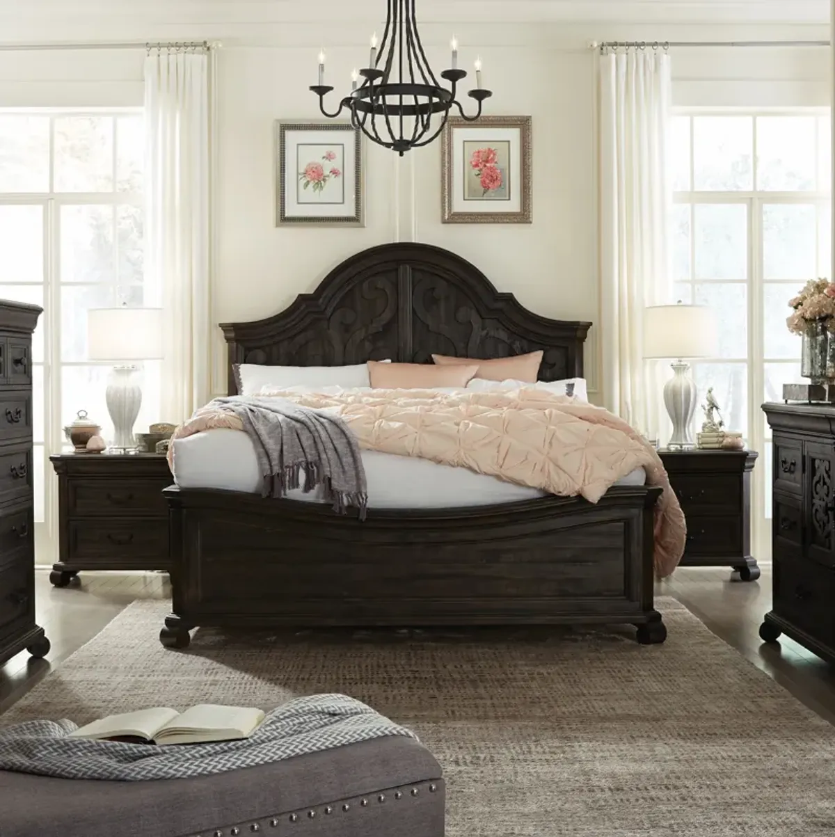 Bellamy Complete King Shaped Panel Bed