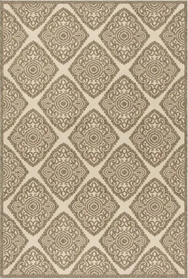 LINDEN 132 Collection LND132C-5 Cream / Beige 5'-3" X 7'-6"