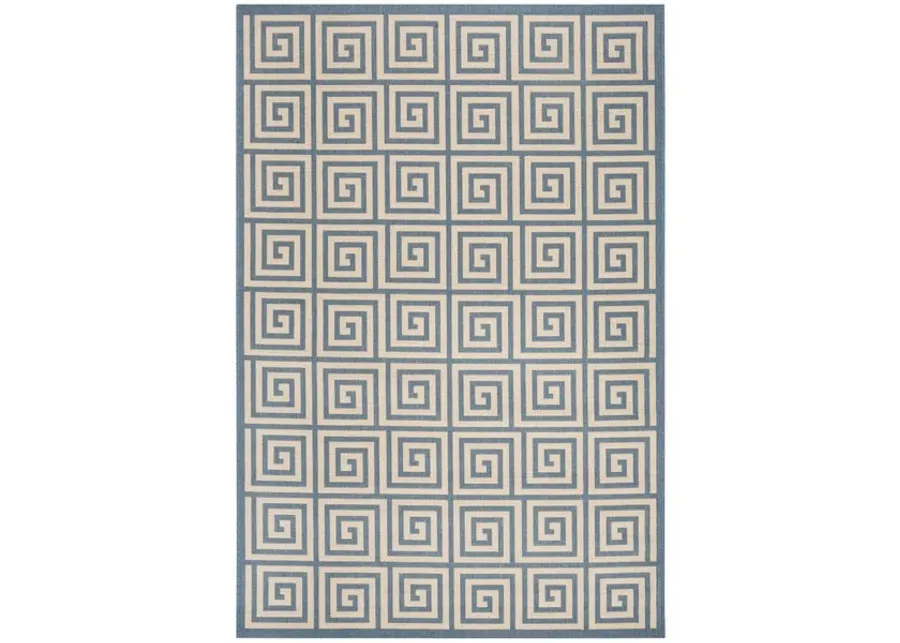 LINDEN 129 Collection LND129N-5 Cream / Blue 5'-3" X 7'-6"