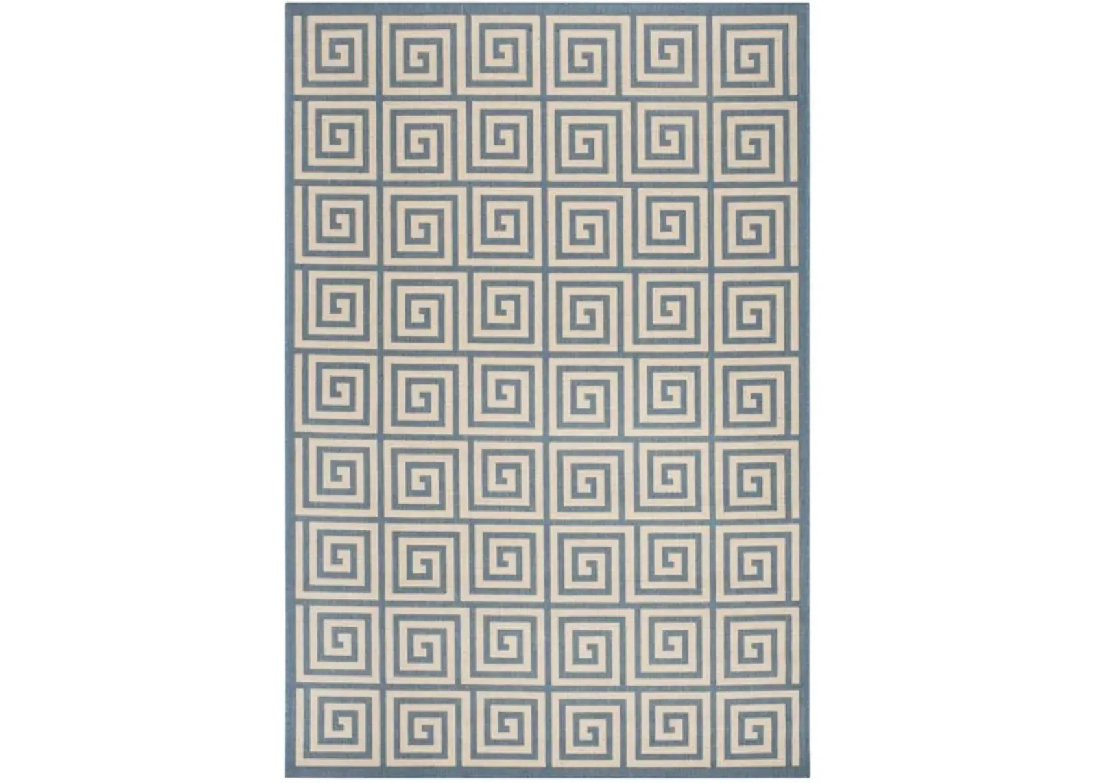 LINDEN 129 Collection LND129N-5 Cream / Blue 5'-3" X 7'-6"