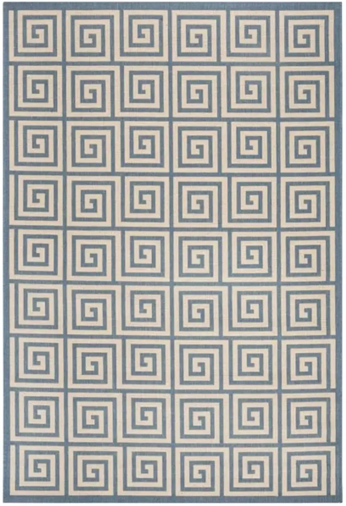 LINDEN 129 Collection LND129N-5 Cream / Blue 5'-3" X 7'-6"