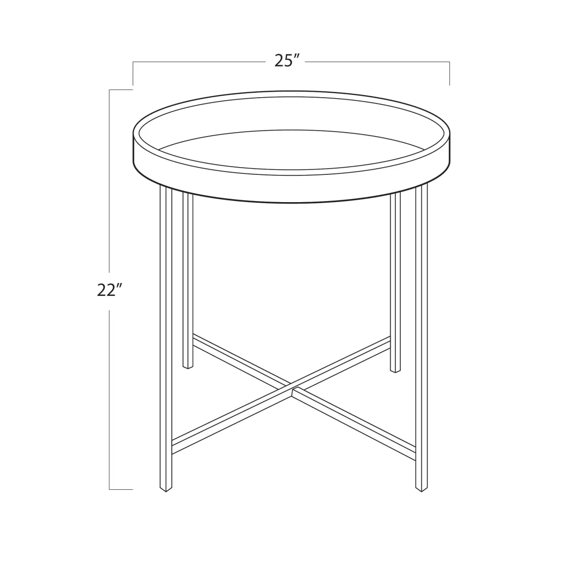 Derby Leather Tray Table (Blue)