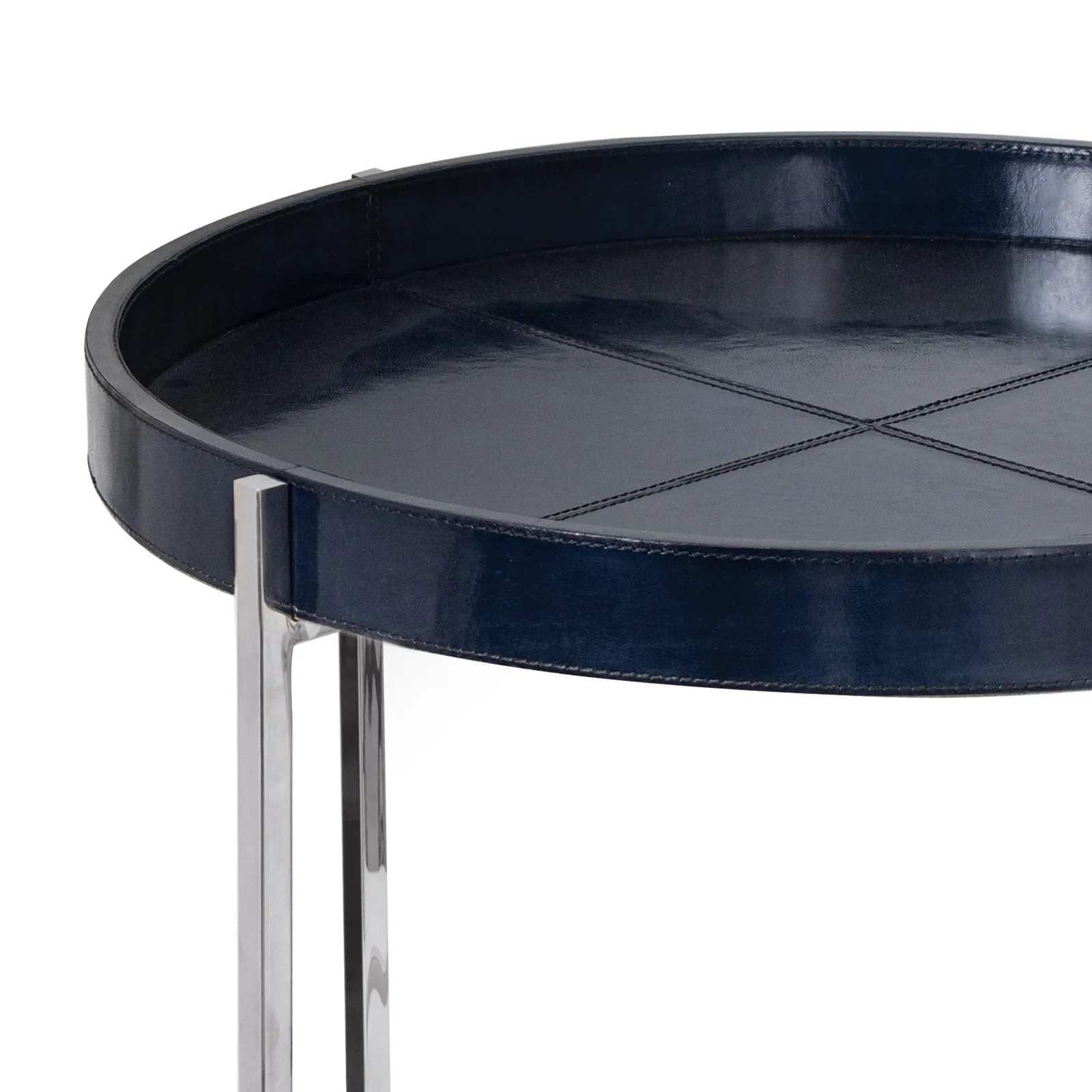 Derby Leather Tray Table (Blue)