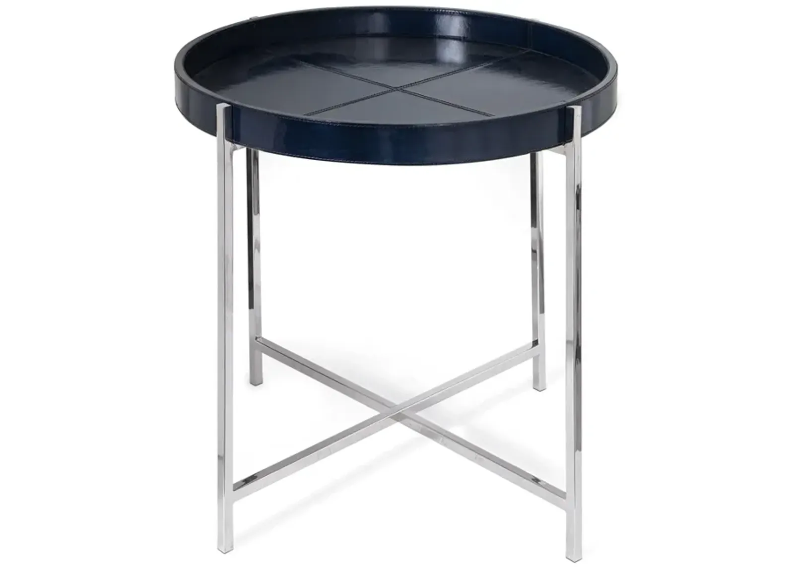 Derby Leather Tray Table (Blue)