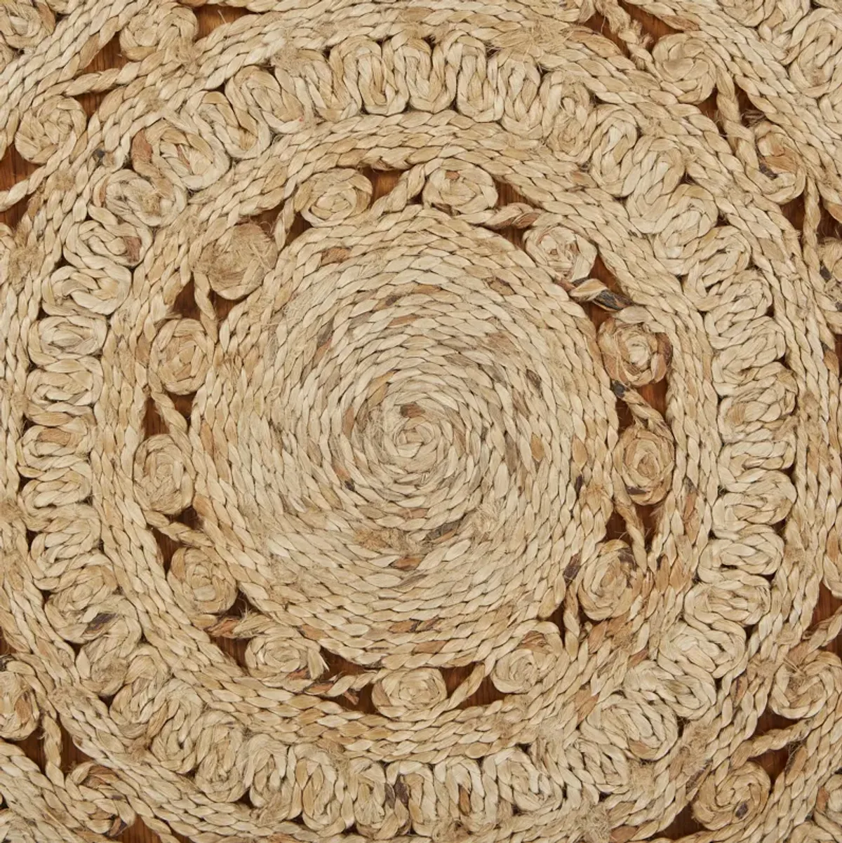 Nature Eclectic Circles Organic Jute Indoor Round Area Rug 7'6"