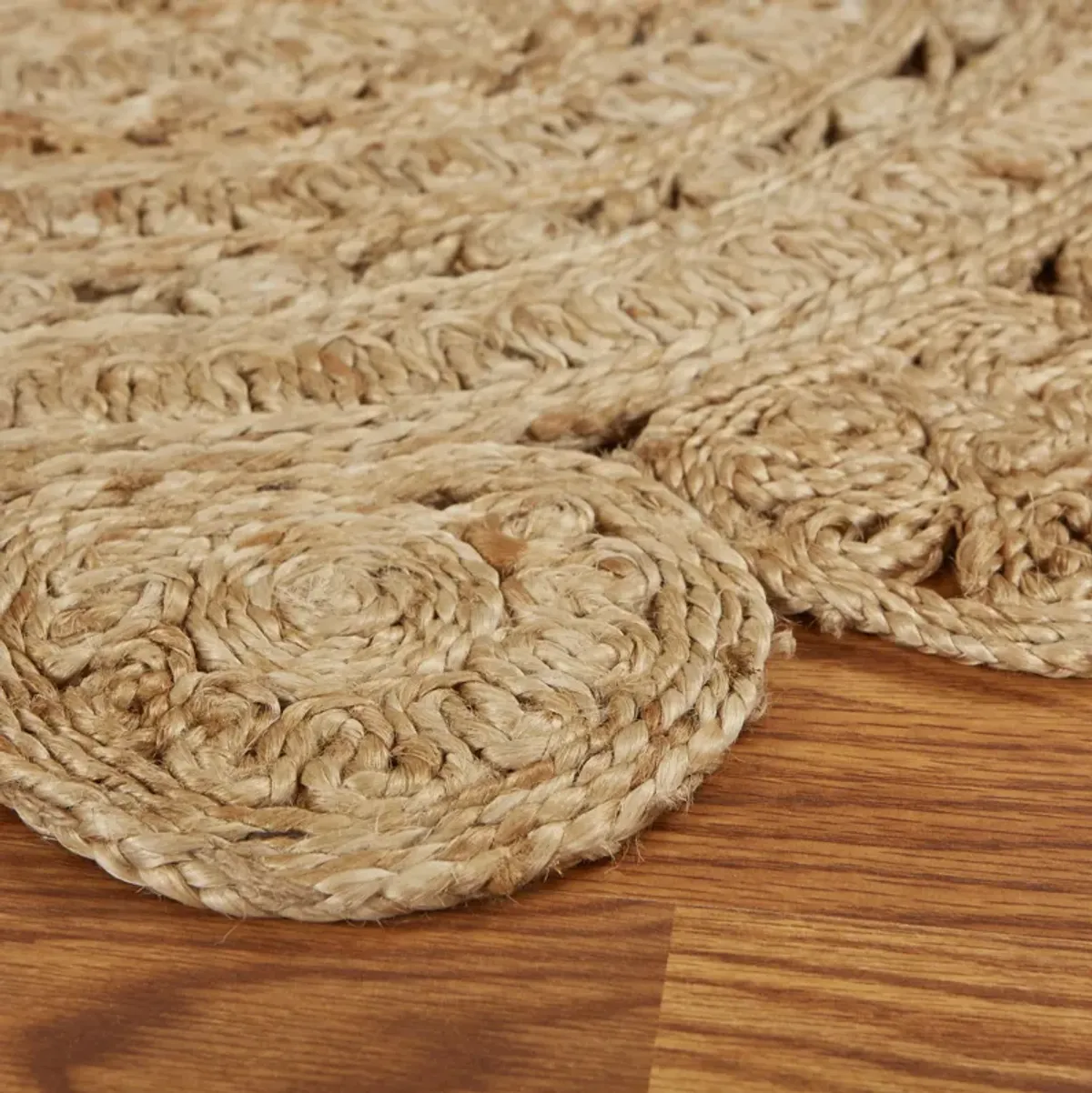 Nature Eclectic Circles Organic Jute Indoor Round Area Rug 7'6"