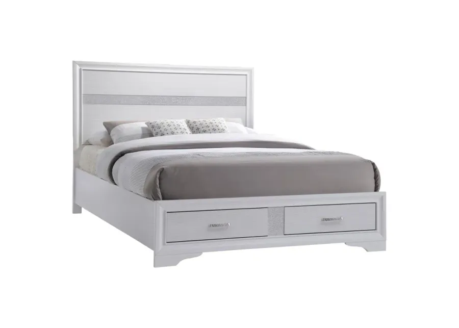 Miranda California King 2-drawer Storage Bed White