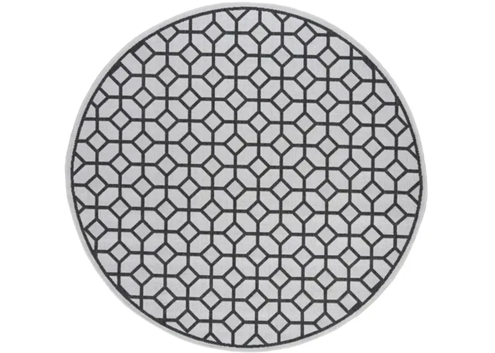 LINDEN 127 Collection LND127A-6R Light Grey / Charcoal 6'-7" X 6'-7" Round