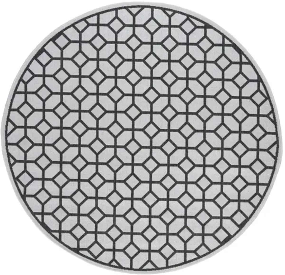 LINDEN 127 Collection LND127A-6R Light Grey / Charcoal 6'-7" X 6'-7" Round