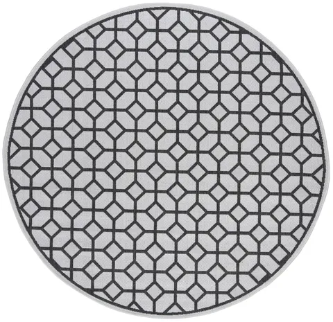 LINDEN 127 Collection LND127A-6R Light Grey / Charcoal 6'-7" X 6'-7" Round