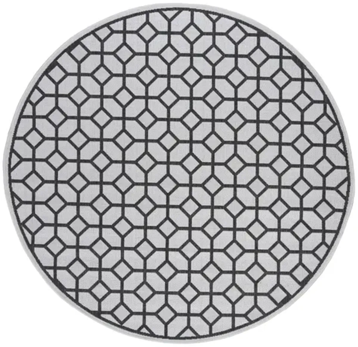 LINDEN 127 Collection LND127A-6R Light Grey / Charcoal 6'-7" X 6'-7" Round