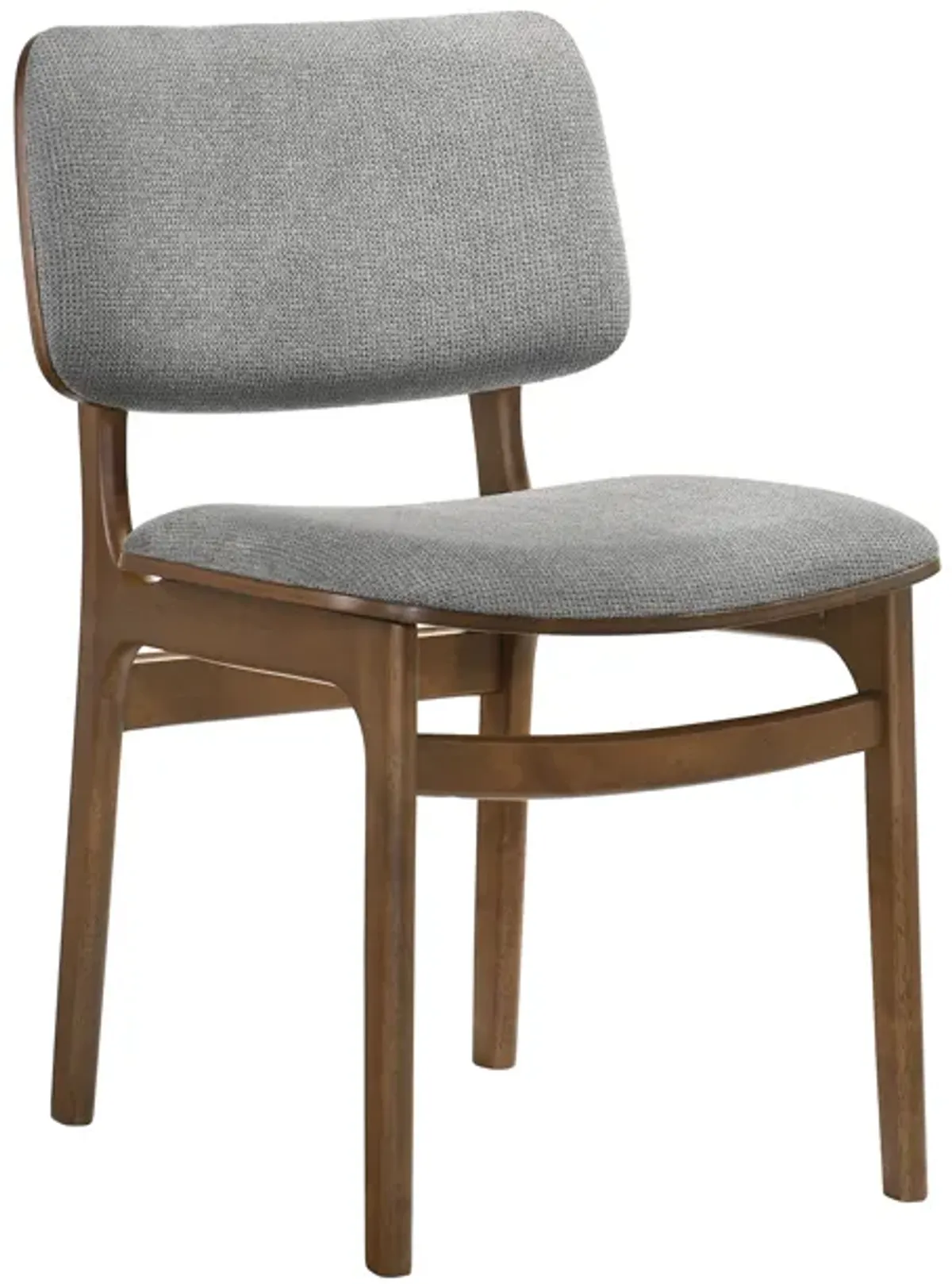 Lima Gray Upholstered Wood Dining Chairs in Walnut Finish - Set of 2