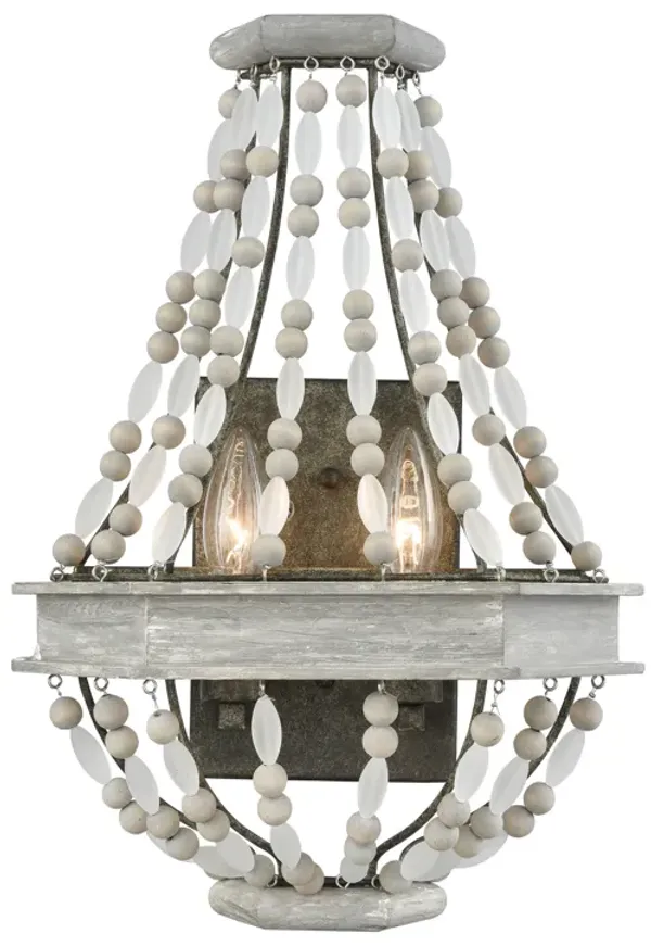 Summerton 16" High 2-Light Sconce - Washed Gray