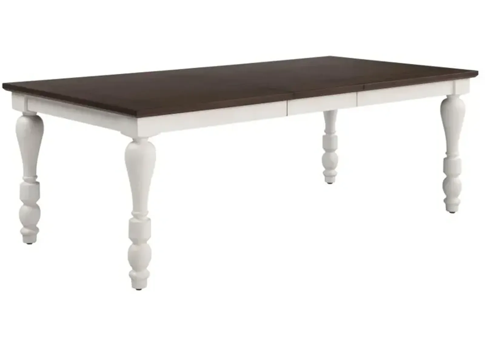 Madelyn Dining Table with Extension Leaf Dark Cocoa and Coastal White