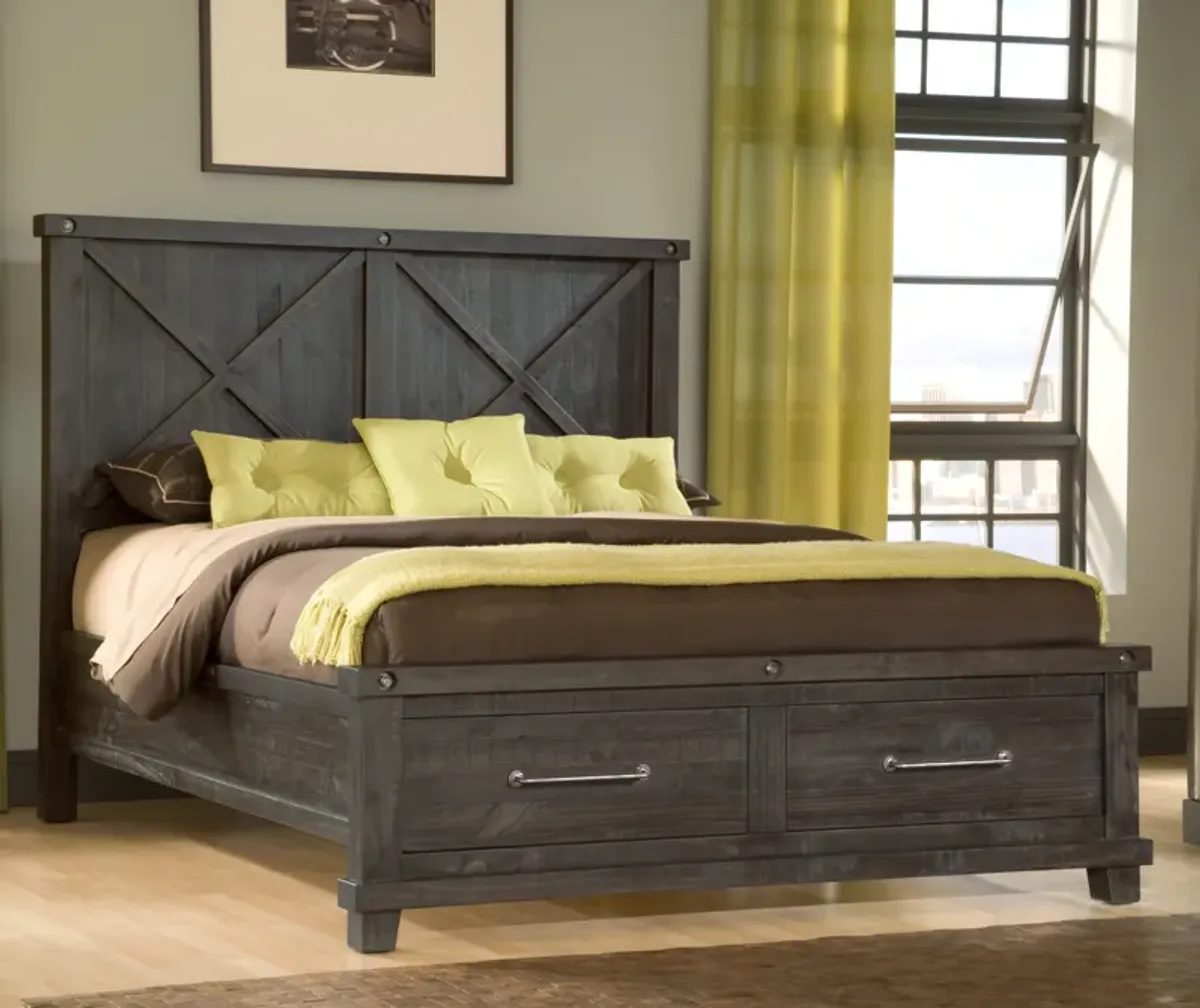 Yosemite King-size Solid Wood Footboard Storage Bed in Cafe