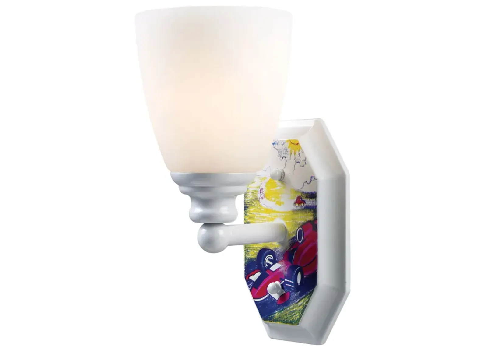 Kidshine 1-Light Sconce Automobiles in white