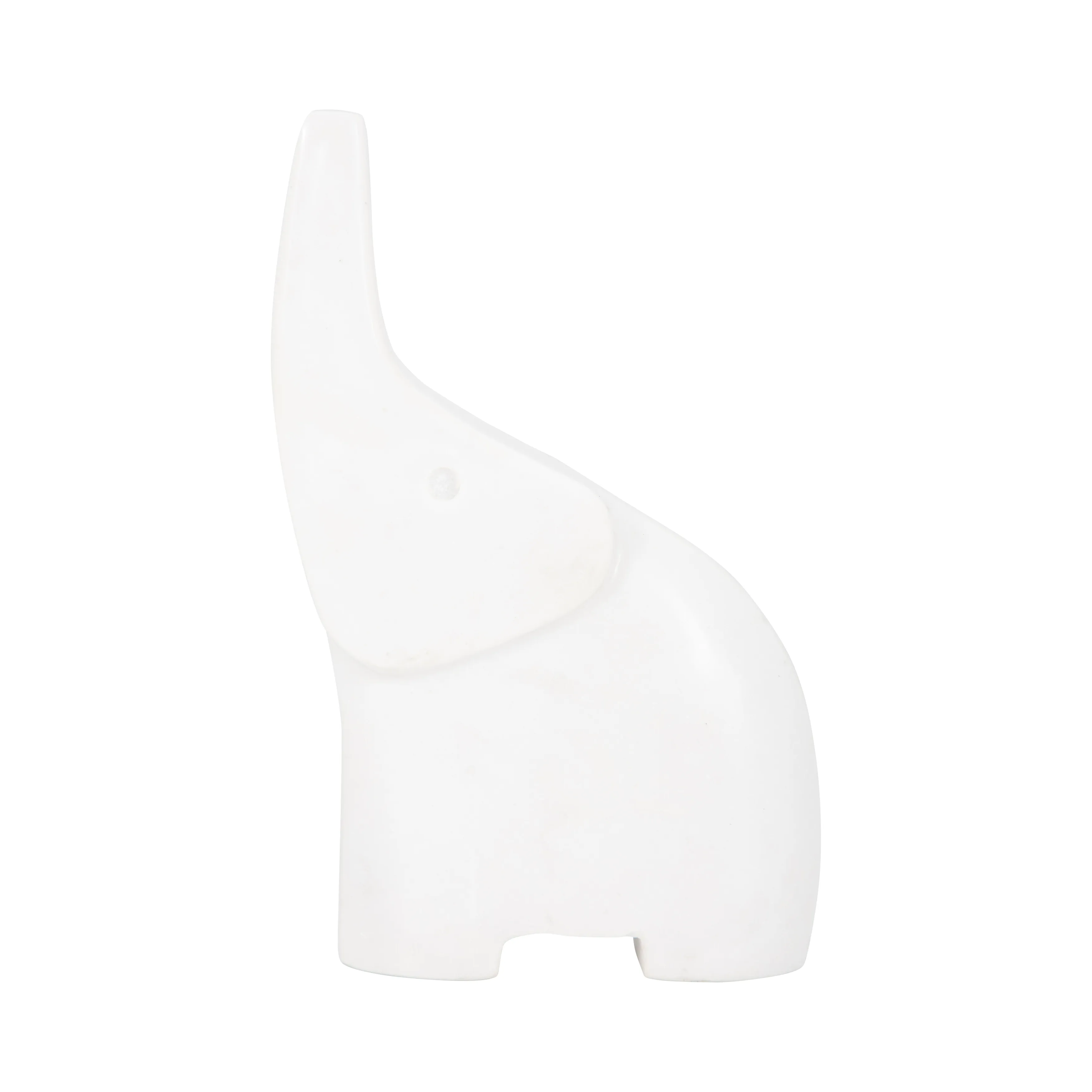 7" Trunk In The Air Marble Elephant, White