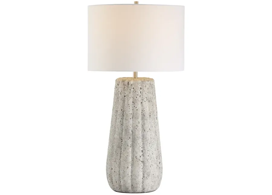 Weathered Stone Finish Ceramic Base Table Lamp