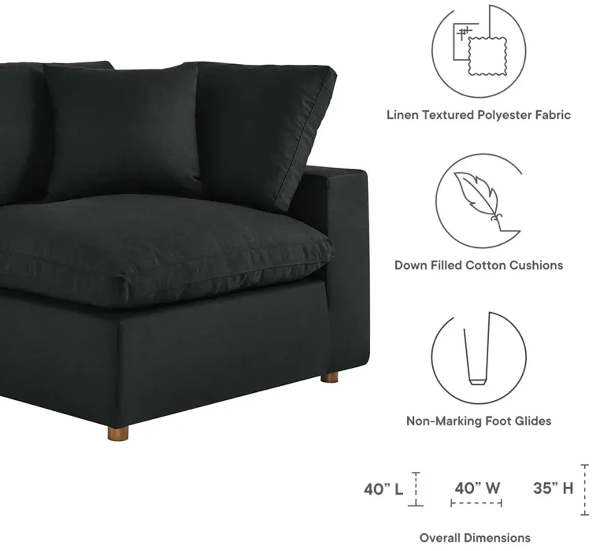 Commix Down Filled Overstuffed 8-Piece Sectional 