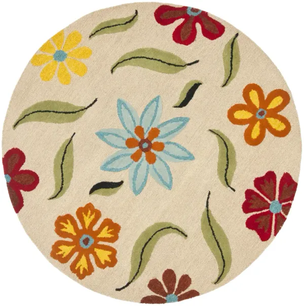 BLOSSOM Hand Hooked 4' x 4' Round area rug