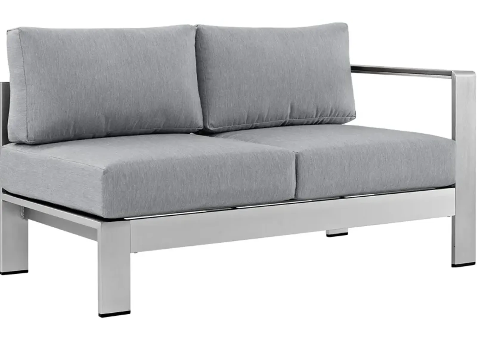 Shore Right-Arm Corner Sectional Outdoor Patio Aluminum Loveseat