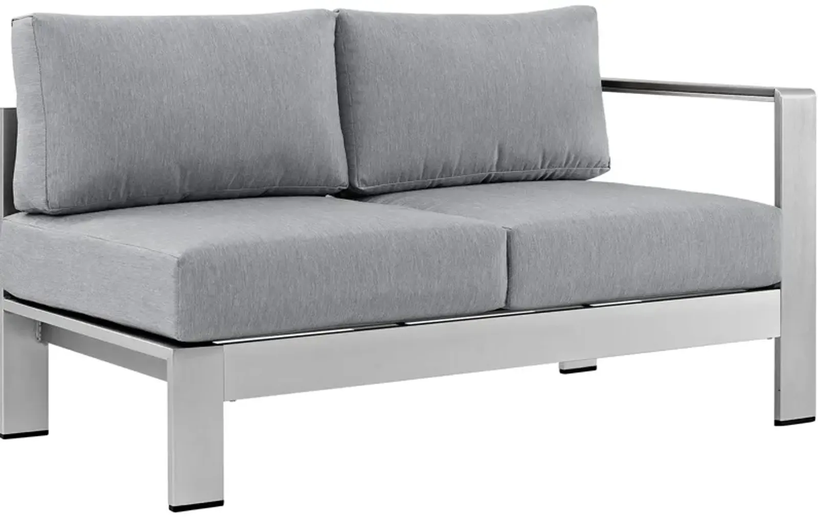 Shore Right-Arm Corner Sectional Outdoor Patio Aluminum Loveseat